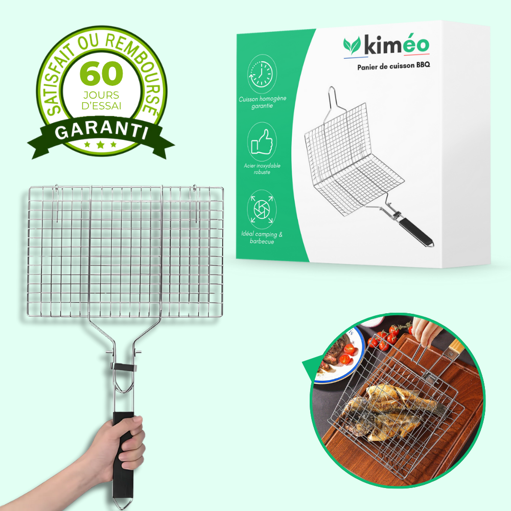 Panier de cuisson barbecue rotatif en acier inoxydable