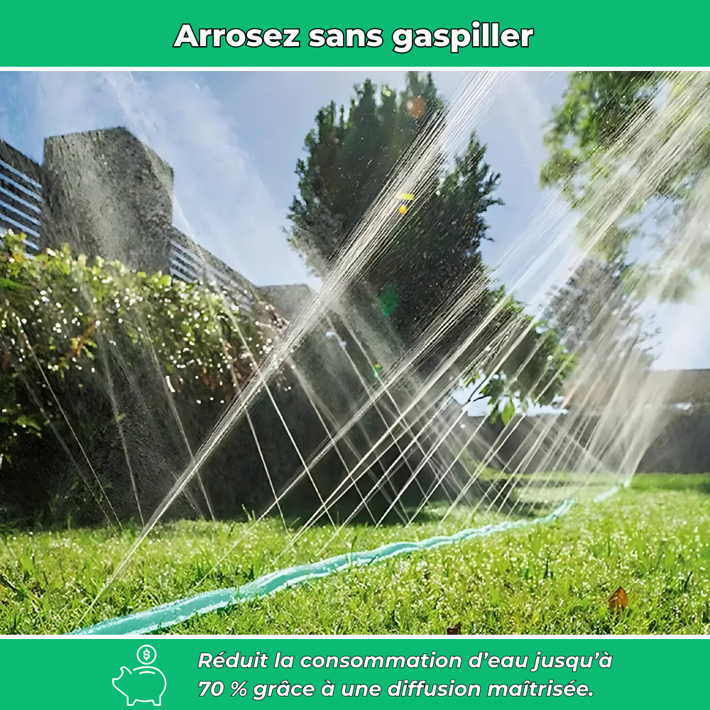 AquaJet – Tuyau d’arrosage au sol à jets d’eau pour jardin