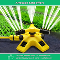 Arroseur Rotatif à 3 Bras – Arrosage Automatique Grand Angle pour Jardin et Pelouse