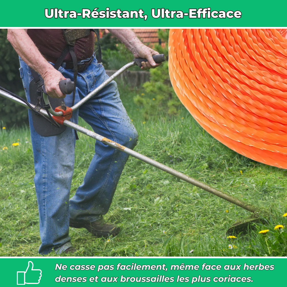 Fil de Débroussailleuse en Nylon Torsadé – Haute Durabilité pour Entretien de Jardin