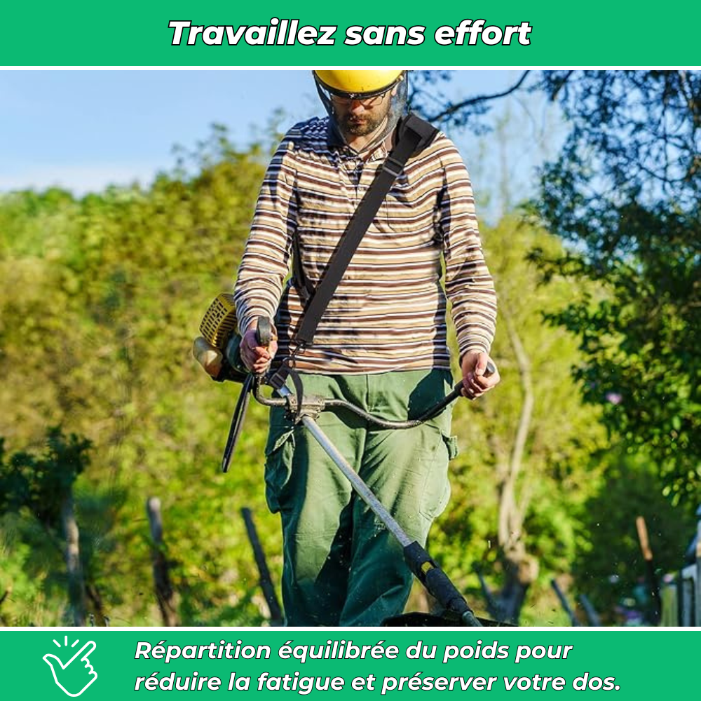 Sangle Réglable pour Débroussailleuse – Confort et Support lors du Jardinage