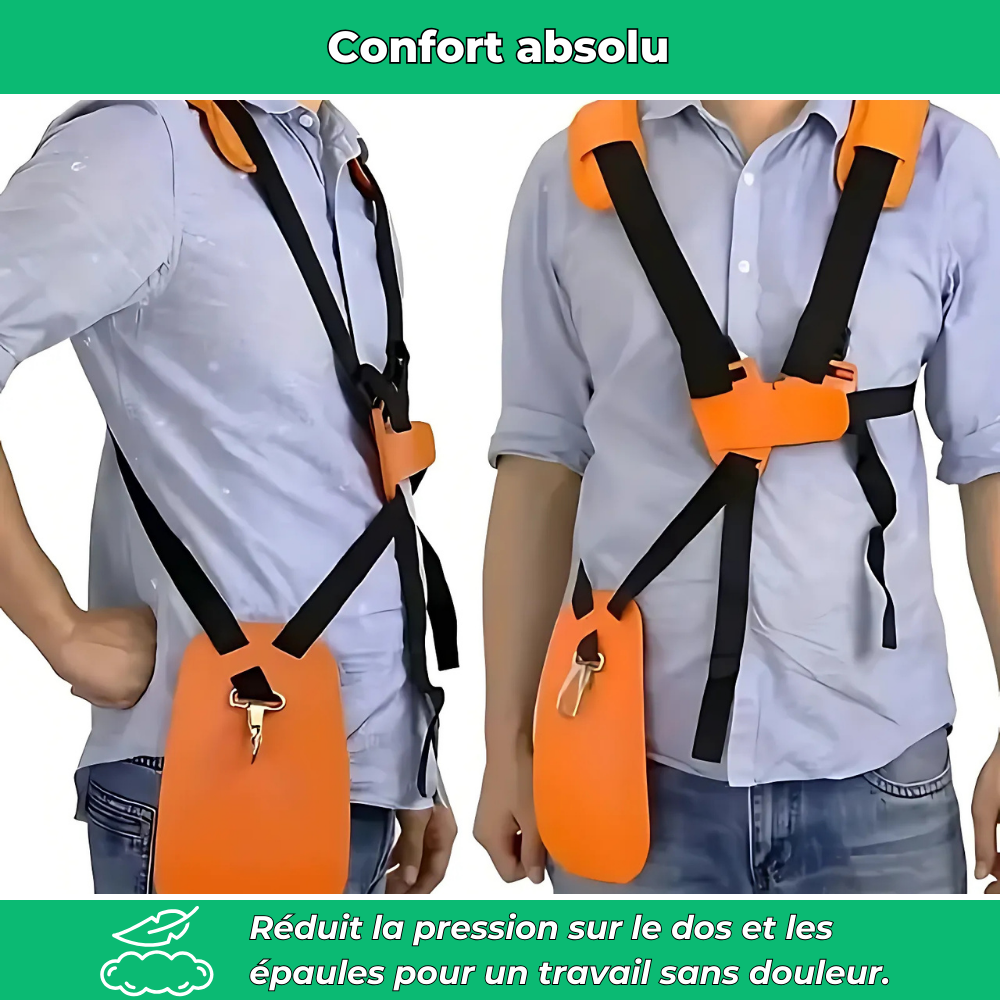 Harnais pour Débroussailleuse – Confort et Support pour Jardinage Intensif