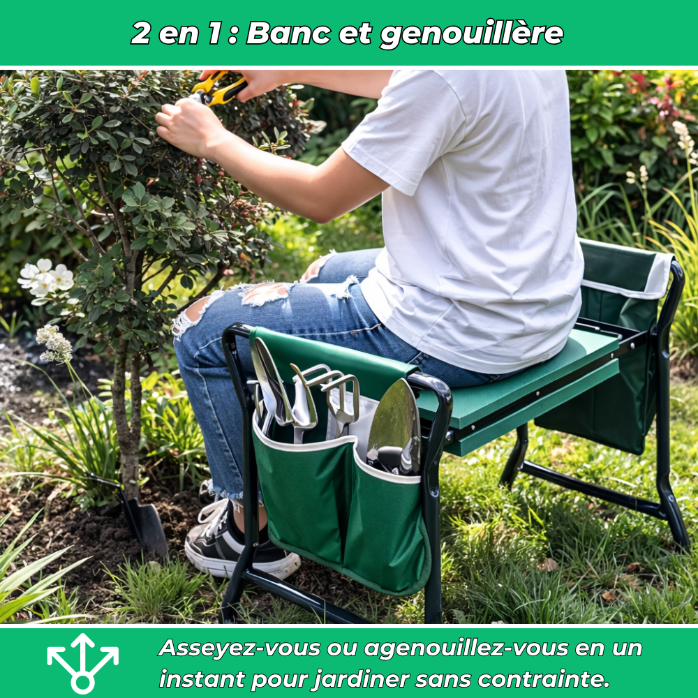 JardiComfort™ | Banc de Jardinage | Travaillez Sans Douleur et Profitez Sans Effort