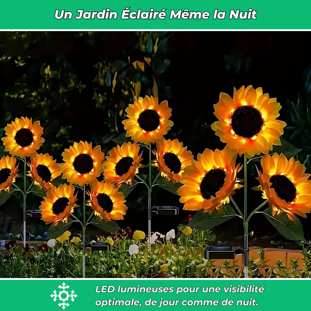 Lampe Solaire Tournesol à LED – Éclairage Décoratif et Écologique pour Jardin