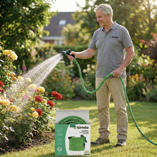 Aquaflex｜Tuyau d’arrosage extensible｜8 modes de jets haute pression