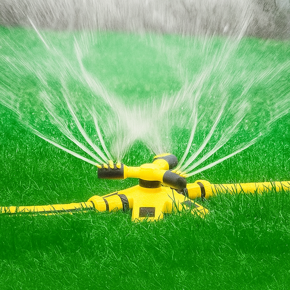 Arroseur Rotatif à 3 Bras – Arrosage Automatique Grand Angle pour Jardin et Pelouse