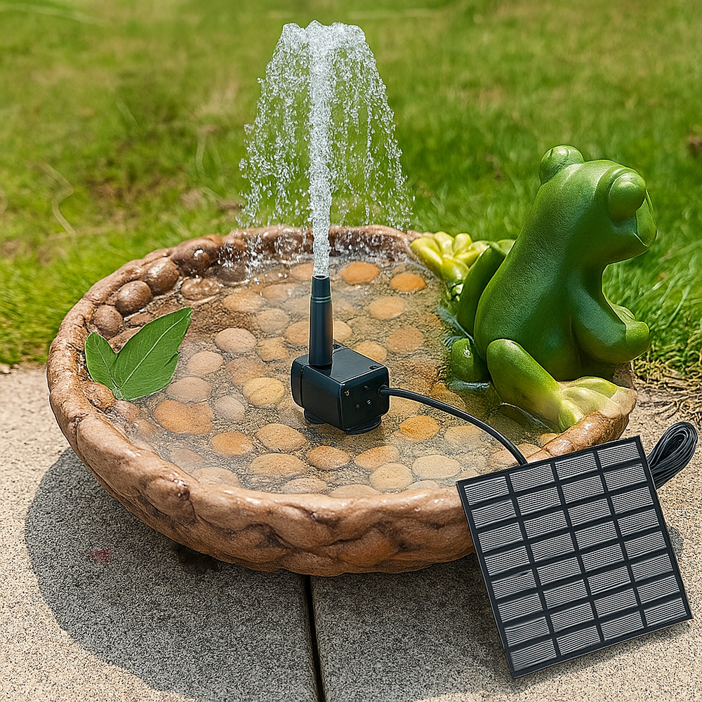 SolarFlow Fontaine Solaire Dynamique – Décoration de Jardin avec Pompe Solaire Écologique