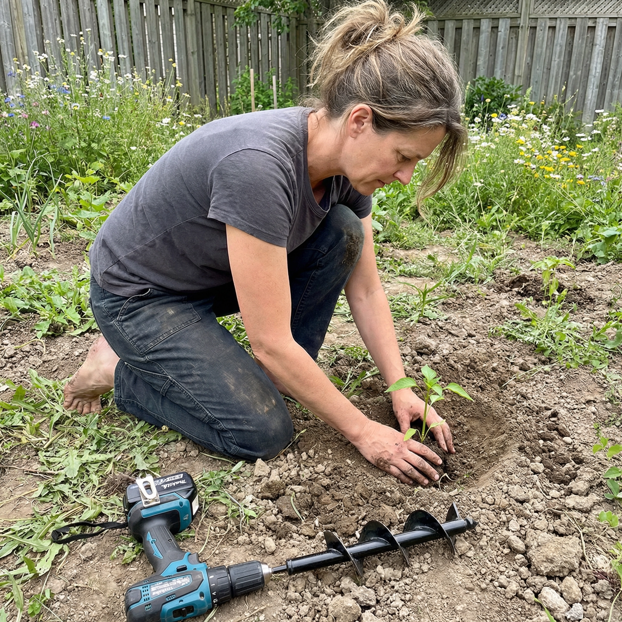 Foret de Terre pour Perceuse – Plantation Rapide et Facile pour Jardinage Efficace