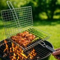 Panier de cuisson barbecue rotatif en acier inoxydable
