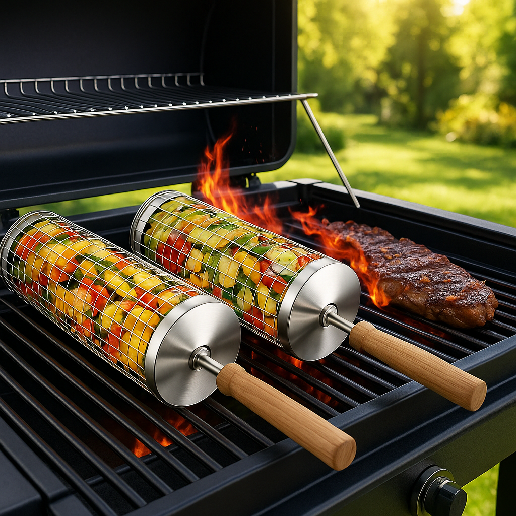 GrillMaster | Paniers inox pour cuisson au barbecue | 1+1 Offert
