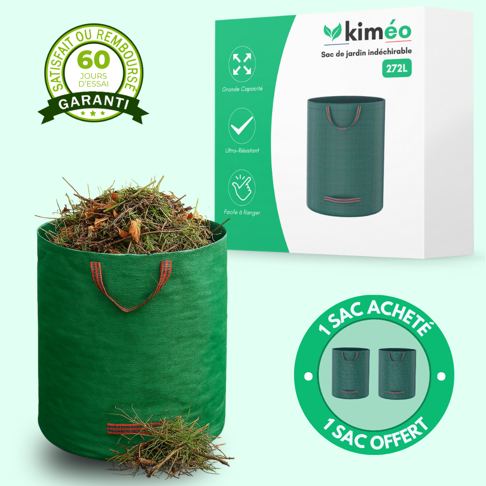 Sac de Jardin Ultra-Résistant pour Déchets Verts – Grand Capacité pour Jardinage et Rangement