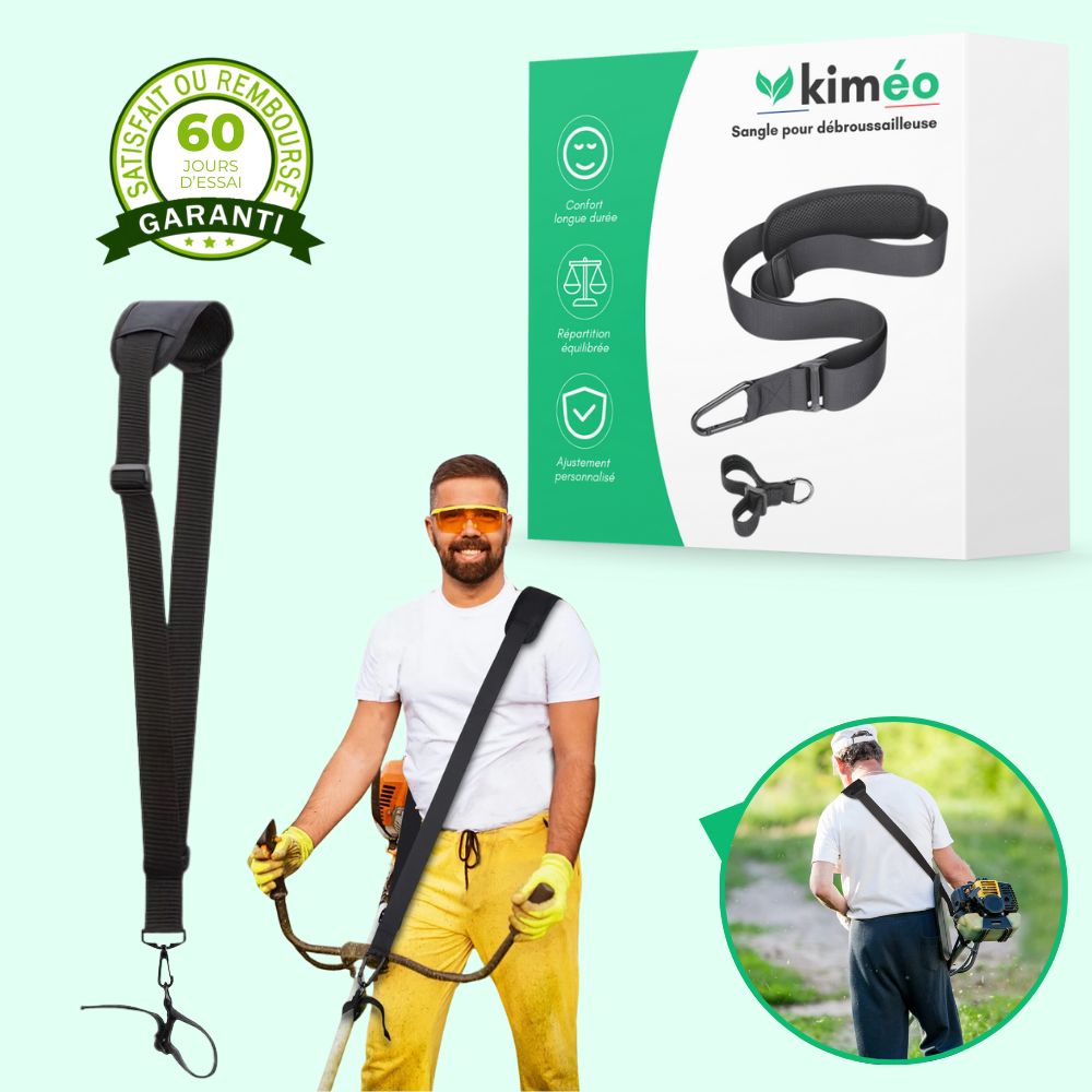 Sangle Réglable pour Débroussailleuse – Confort et Support lors du Jardinage