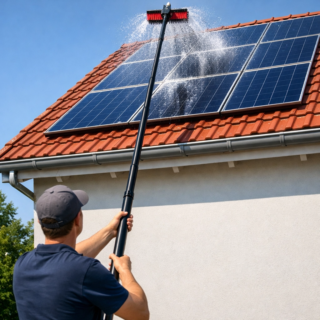 SolarClean PRO Brosse Télescopique Haute Performance pour Panneaux Solaires – Nettoyage Efficace et Pratique