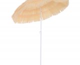 Outsunny Parasol de Jardin Imitation Raphia Beige Ã1,6 m x 1,9  m 6932185953458