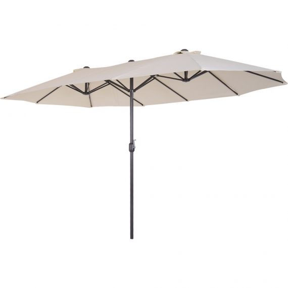Outsunny Grand parasol acier polyester longueur totale 4,6 m crÃ¨me 3662970047293