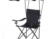 Chaise de camping pliable pare-soleil + porte-gobelets intÃ©grÃ©s 3662970064214