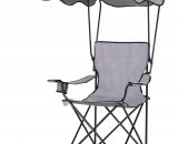 Chaise de camping pliable pare-soleil + porte-gobelets intÃ©grÃ©s 3662970064207