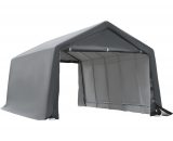 Tente garage carport acier galvanisÃ© PE haute densitÃ© blanc gris 3662970077641