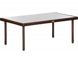 Table basse relevable de jardin rÃ©sine tressÃ©e beige 3662970079157