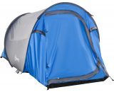 Tente de camping pop-up 2 pers. fibre verre polyester bleu gris 3662970081020