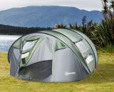 Tente de camping pop-up 4-5 pers. fibre verre polyester PE vert gris 3662970081013