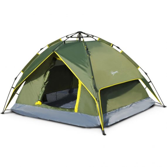 Outsunny Tente de Camping 3-4 Personnes  2,3 x 2 x 1,35 m Vert 3662970015452