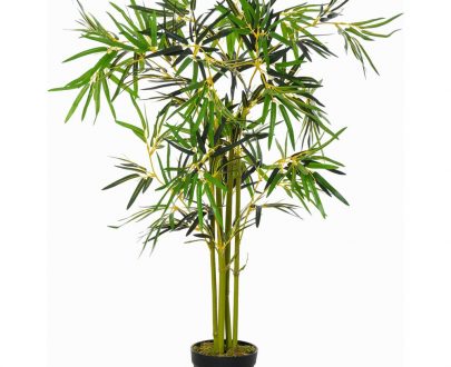 Bambou artificiel hauteur 1,2 m 552 feuilles & lichen denses rÃ©alistes pot inclus noir 3662970077511