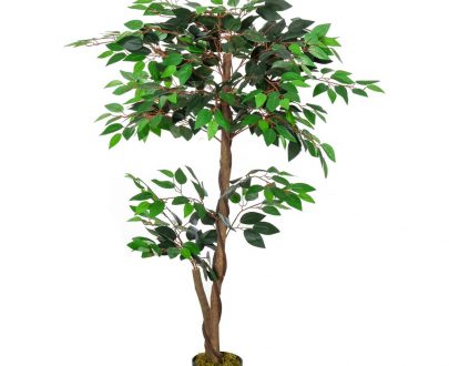 Plante artificielle ficus hauteur 1,2 m tronc branches liane lichen feuilles rÃ©alistes pot inclus 3662970077535