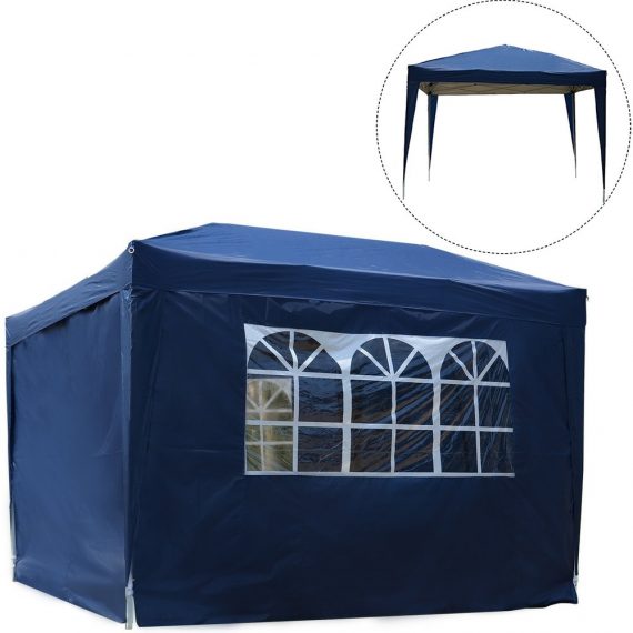 Outsunny Tente de RÃ©ception Pliable 3 x 3 m Bleu 125 x 26 x 22 cm 3662970016152