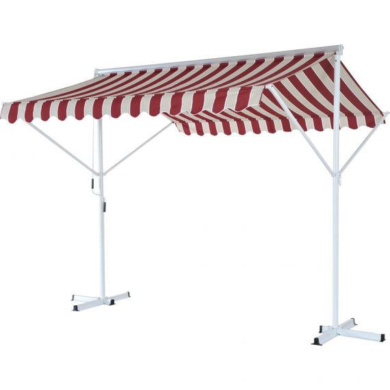 Outsunny Store Double Pente Rouge 2,95 x 2,95 x 2,6 m 3662970016428